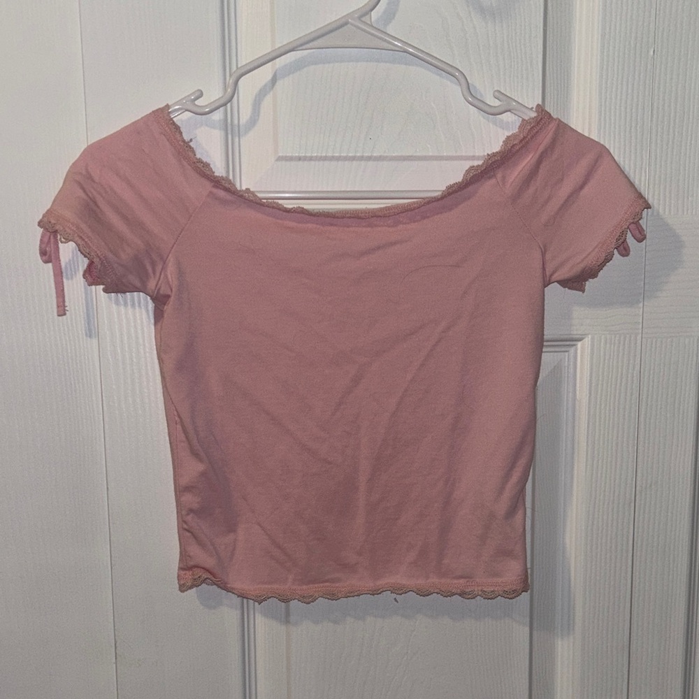 Chic Pink Off-Shoulder Crop Top